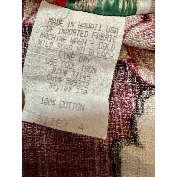 Hilo Hattie Vintage Hawaiian Original Red Girls Sundress 100% Cotton Size 4 EUC - Picture 3 of 7
